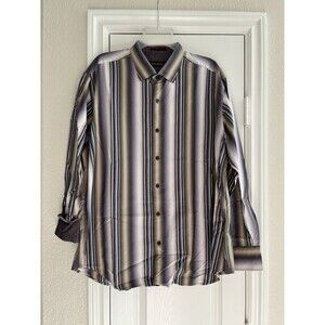 TOMMY BAHAMA Solana Striped Cotton Silk Button Up Dress Shirt Men’s Size XL